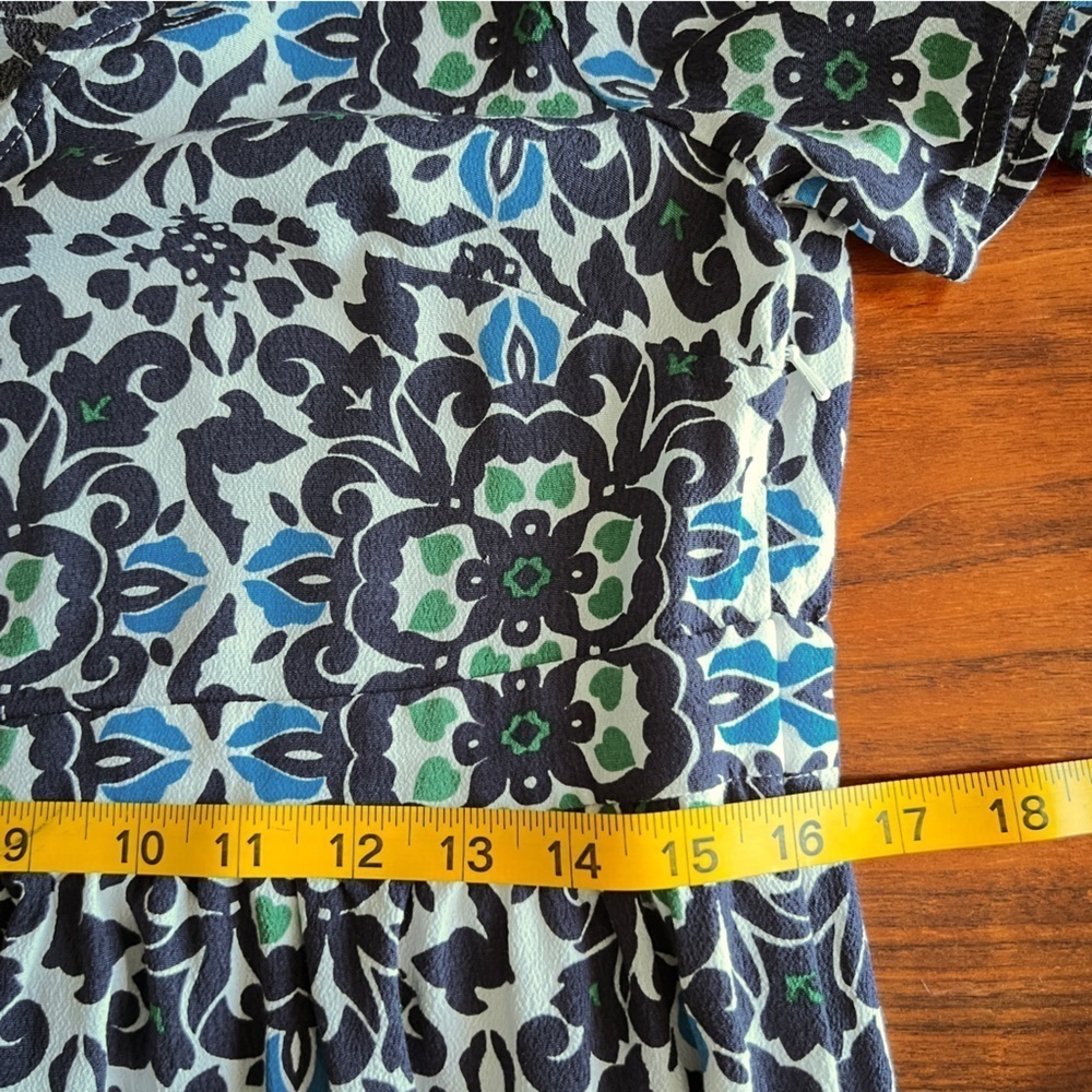 Boden blue & white v-neckk tiered maxi size 8p - Picture 12 of 15